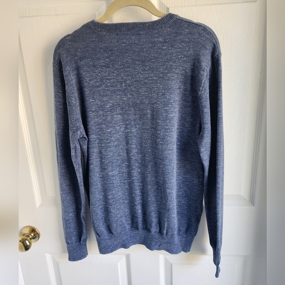J. Crew Mens 100% Cotton Marled Blue sweater Size Small - Picture 2 of 9